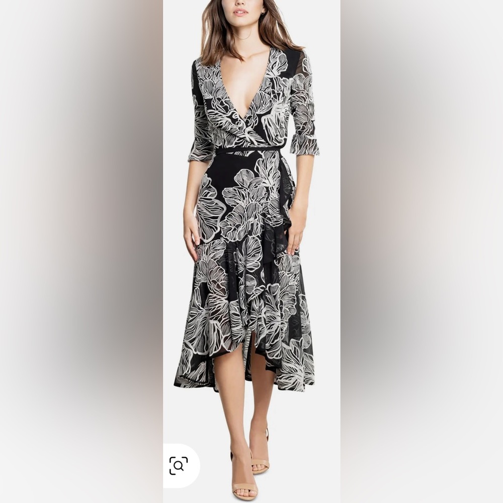 Dress the Population floral wrap dress